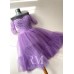 Rochie din tulle fin Lavander, cu perle aplicate manual